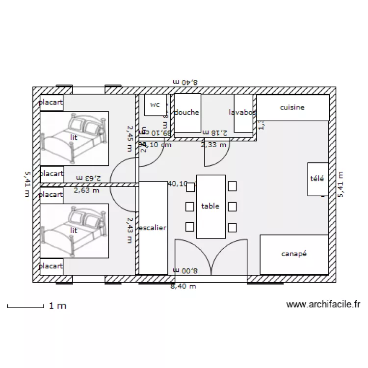 chalet. Plan de 
