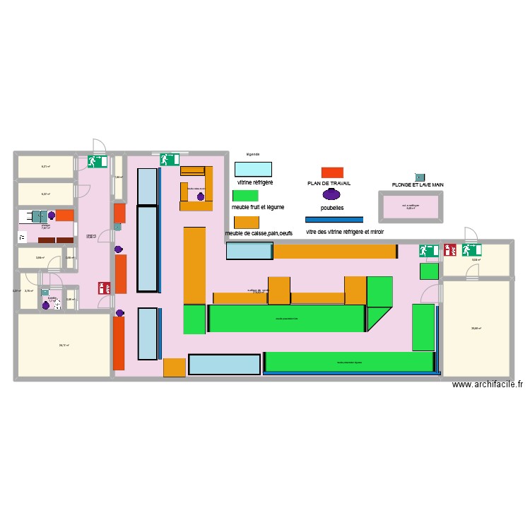HALLE PAYSANNE. Plan de 16 pièces et 332 m2