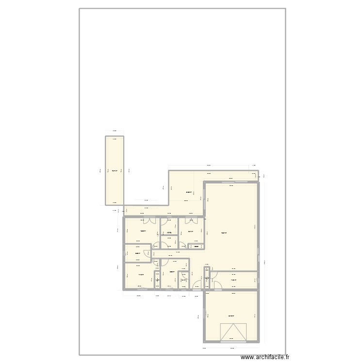 plan base 5. Plan de 15 pièces et 232 m2