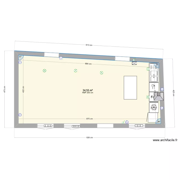 salon cuisine maison 2. Plan de 
