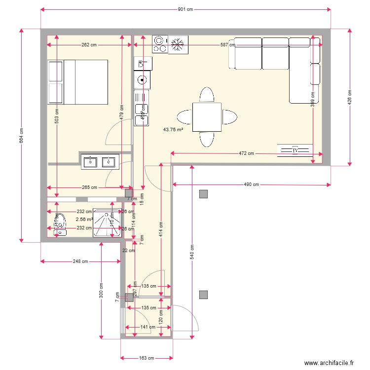 2eme studio no3. Plan de 0 pièce et 0 m2