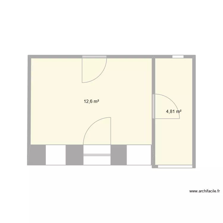 mardi. Plan de 2  et 17 m²