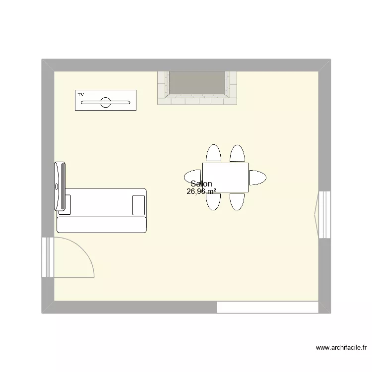Salon. Plan de 1 et 27 m² Salon. Plan de 1 et 27 m²