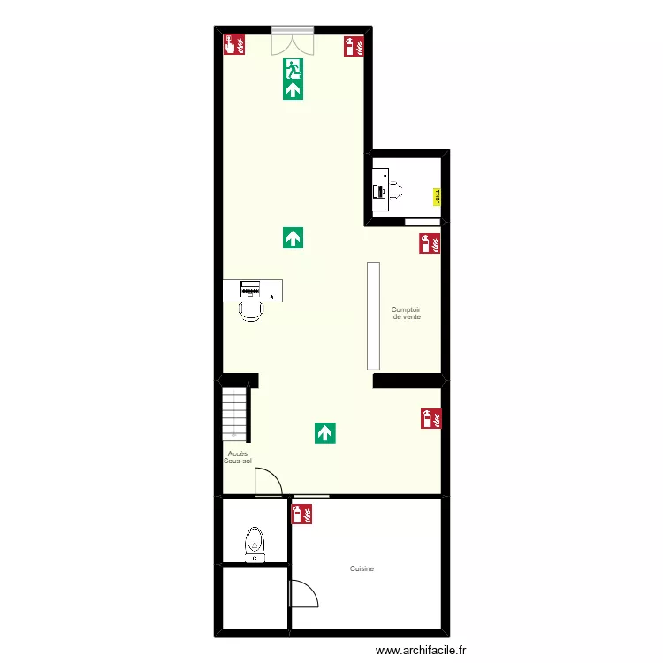 Epicerie l'Ideal rdc. Plan de 