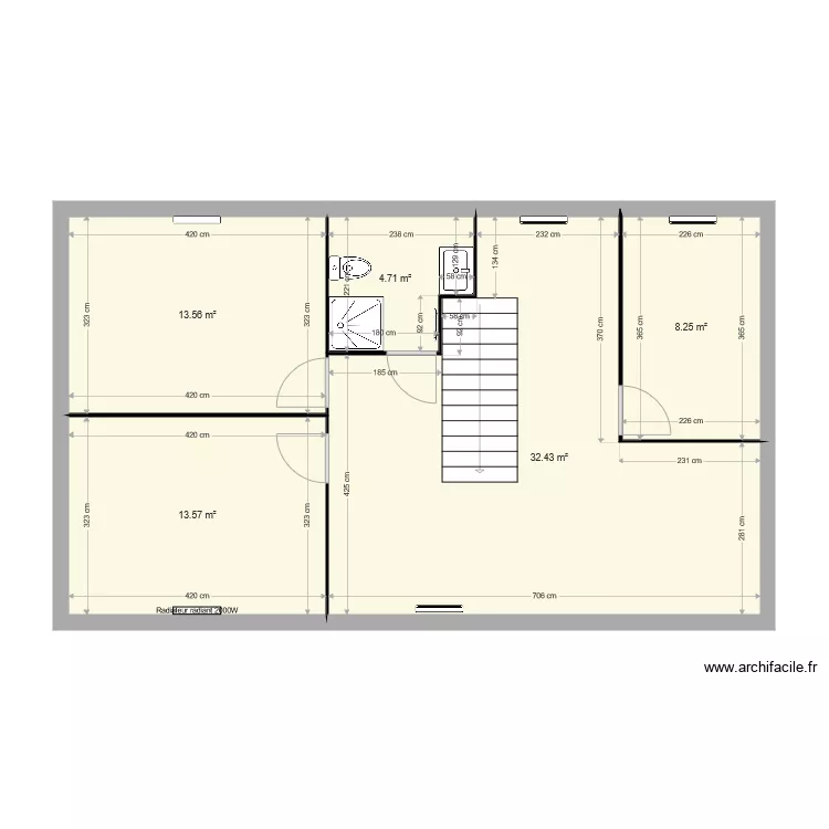 Epron Etage futur. Plan de 