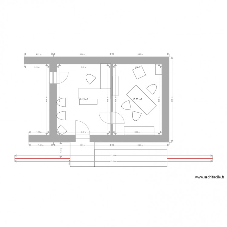 ETUDE DE MAITRE RABOURDIN PLAN PROJET. Plan de 0 pièce et 0 m2