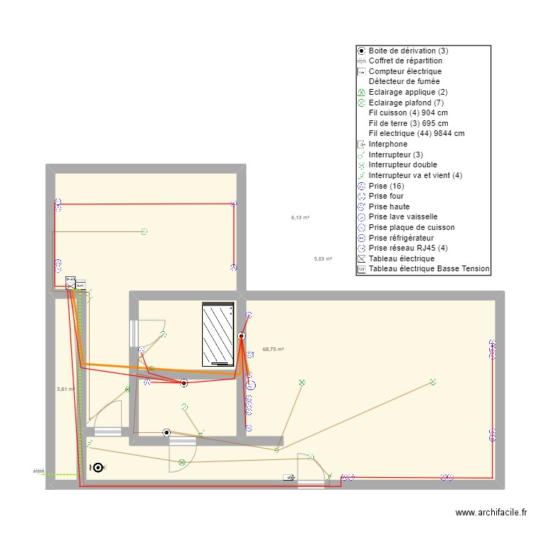 Chenieux2. Plan de 4 pièces et 84 m2