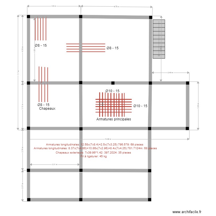 detail ferraillage. Plan de 0 pièce et 0 m2