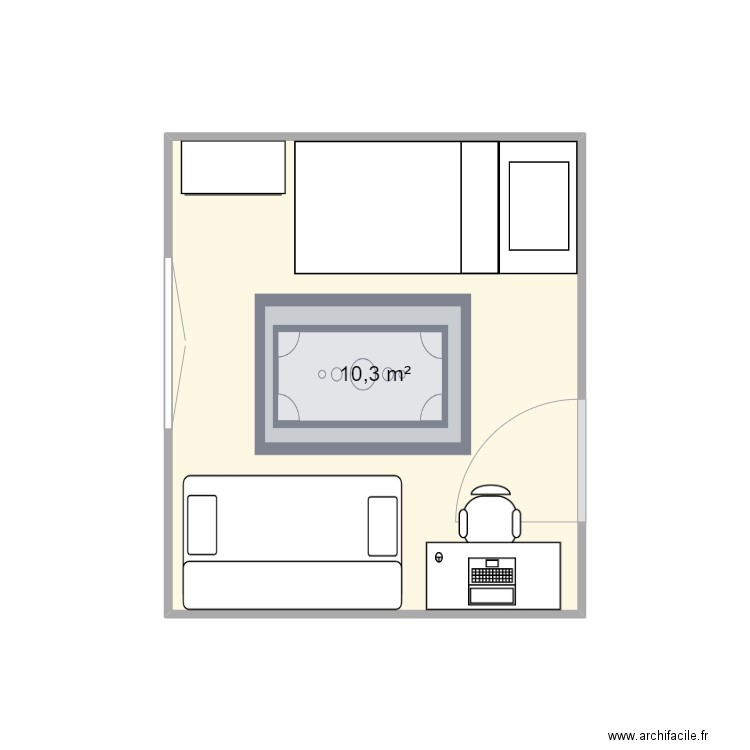 MAISON VALENCIN_CHB MARINE (Lili). Plan de 1 pièce et 10 m2