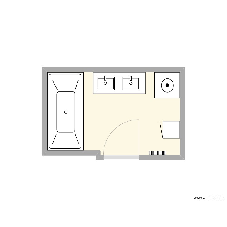 aude avant. Plan de 1 pièce et 5 m2