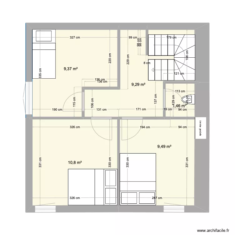 &eacute;tage maison fin. Plan de 