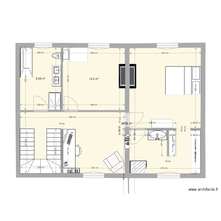 étage 1 . Plan de 0 pièce et 0 m2