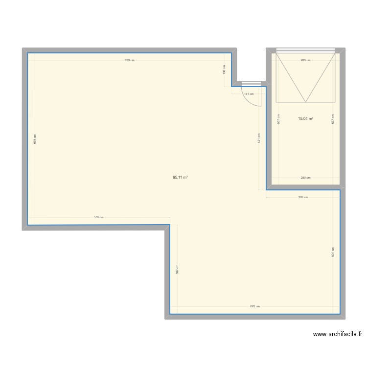 constru. Plan de 2 pièces et 110 m2