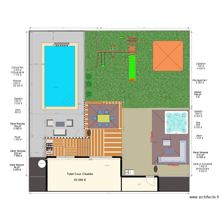 la cour 83K. Plan de 0 pièce et 0 m2