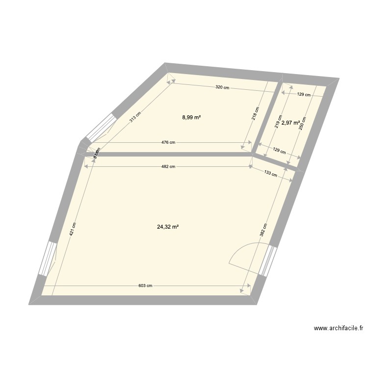 Aubernon 1er 2P. Plan de 0 pièce et 0 m2