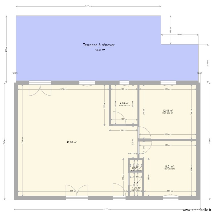 ALOZY plan rénovation maison avec terrasse. Plan de 0 pièce et 0 m2