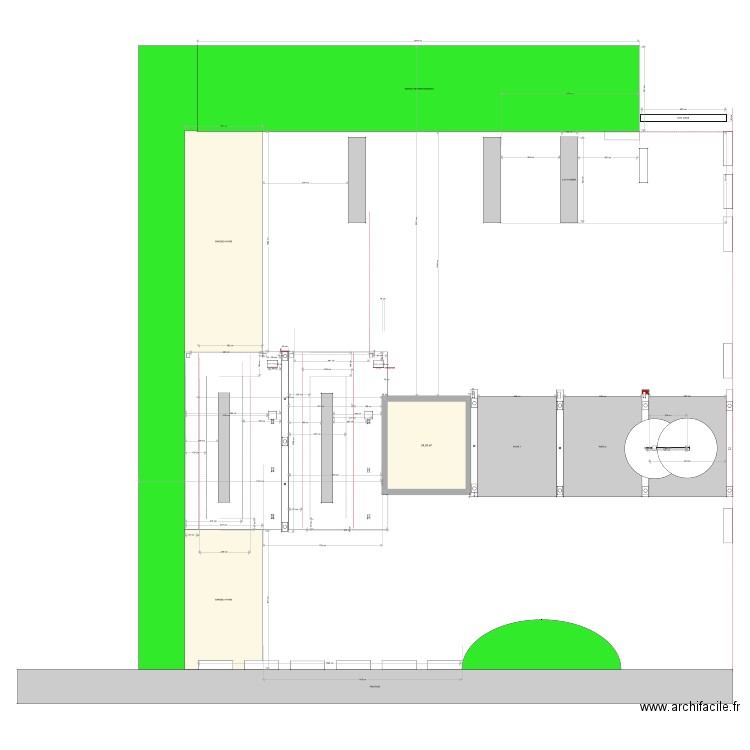 FROGES. Plan de 1 pièce et 24 m2