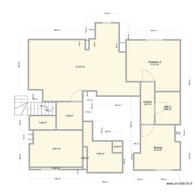 Pornichet1er Base. Plan de 12 pièces et 73 m2