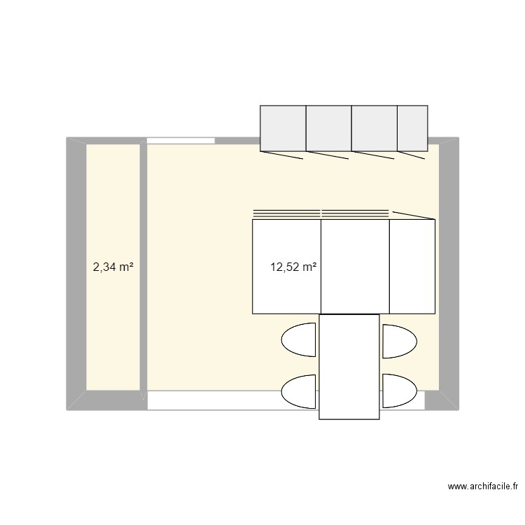 gemini 1. Plan de 2 pièces et 15 m2