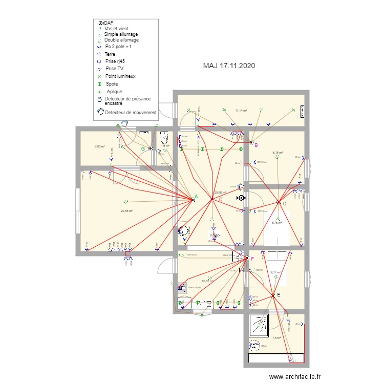 Boiseron. Plan de 10 pièces et 106 m2