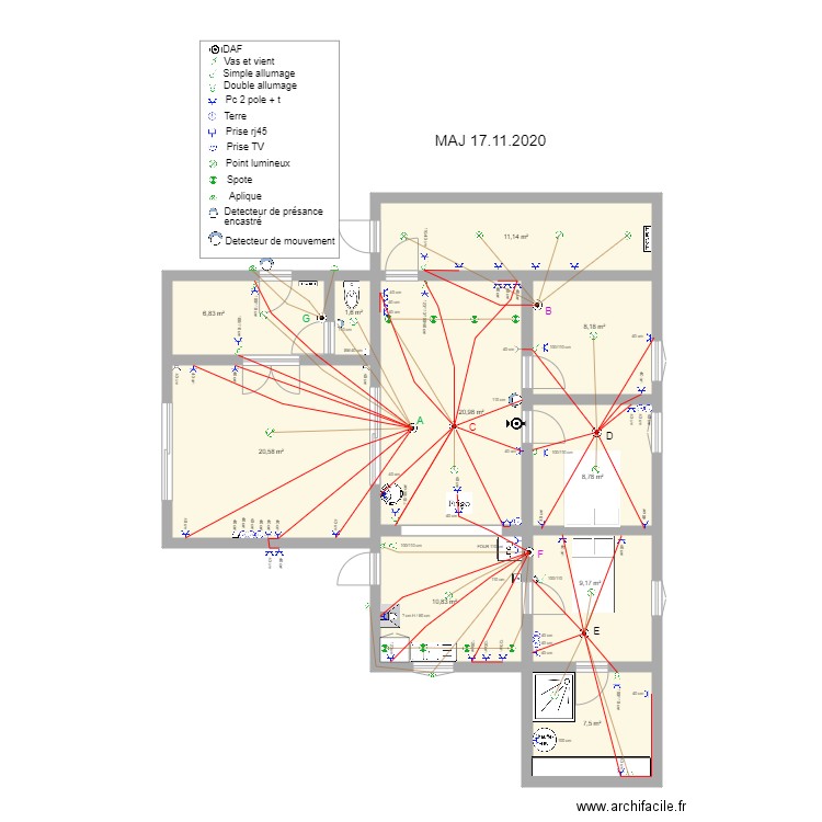 Boiseron. Plan de 10 pièces et 106 m2