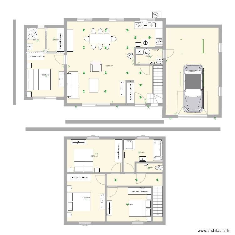 Maison Lauryne Maxence. Plan de 12 pièces et 159 m2