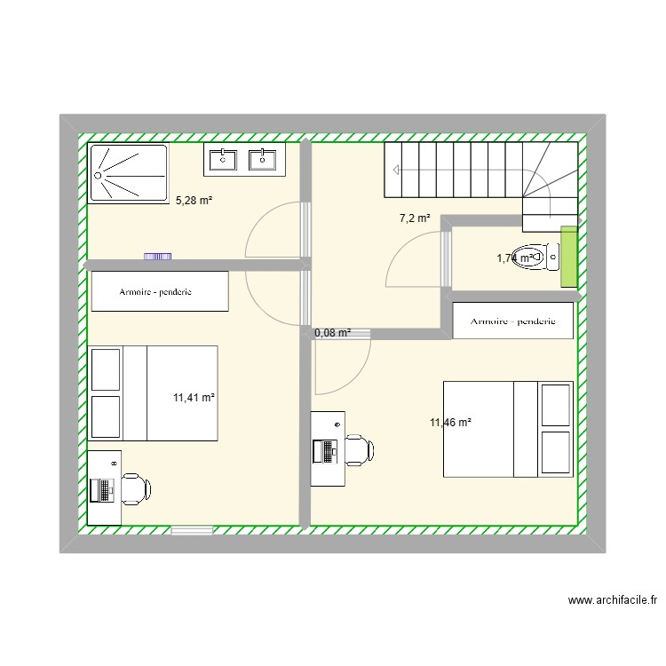 plan étage construction 1. Plan de 0 pièce et 0 m2