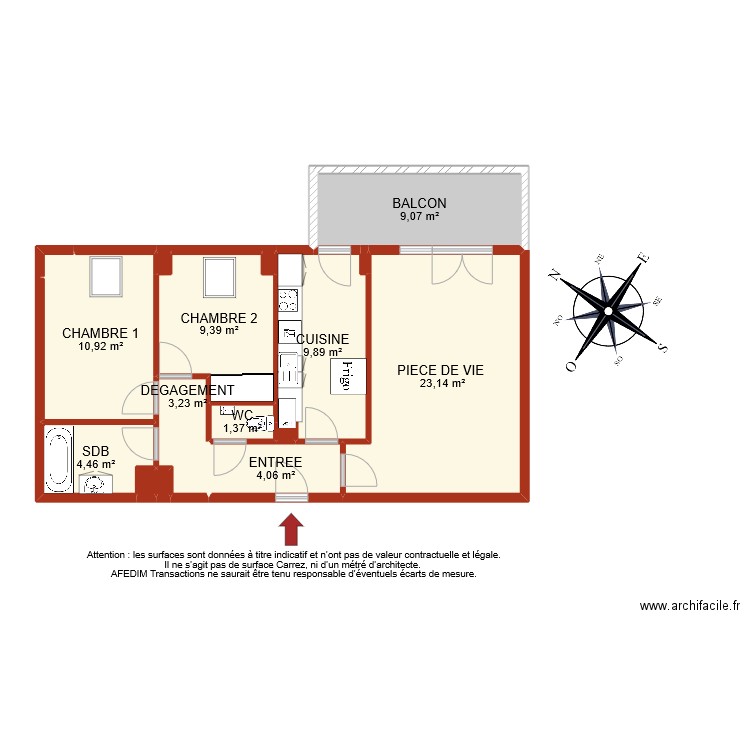 BI 8831. Plan de 16 pièces et 77 m2