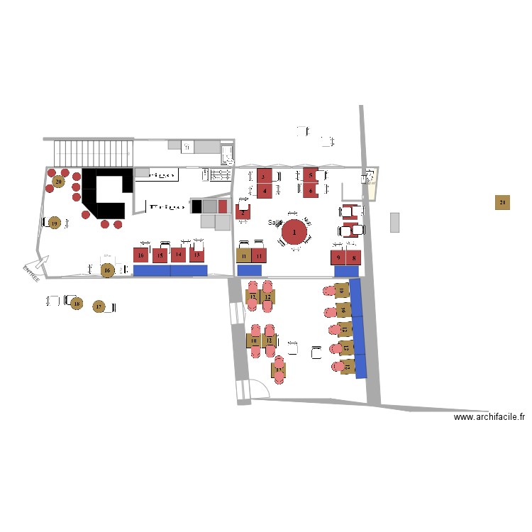 plan du restaurant. Plan de 0 pièce et 0 m2