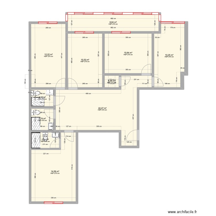 planta Queluz janelas. Plan de 11 pièces et 98 m2