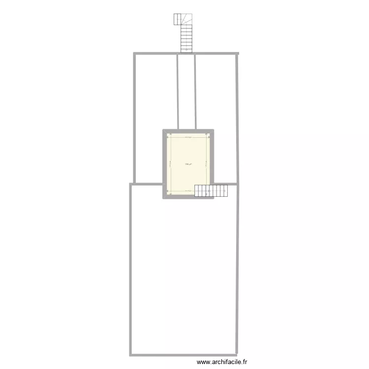 Terrasse sur toit et issue secours. Plan de 