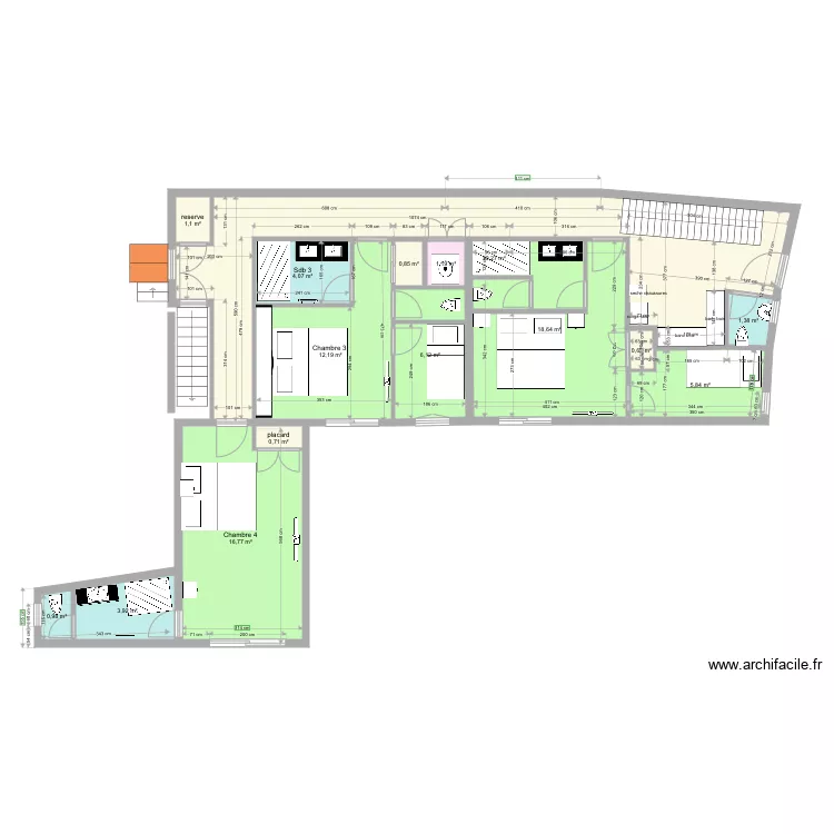 LES ANGLES ETAGES chambres 3. Plan de 