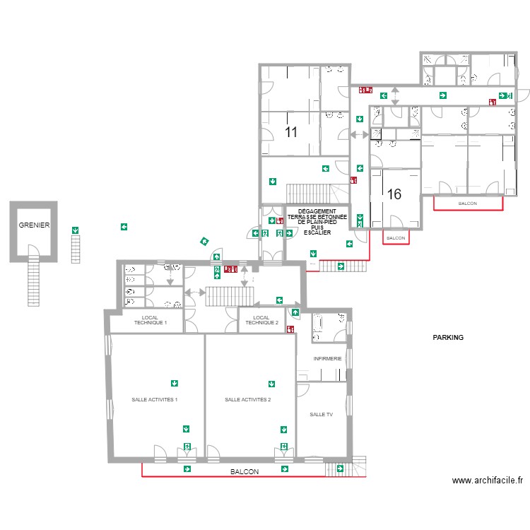 ETAGE 1 TOTAL INITIAL. Plan de 0 pièce et 0 m2