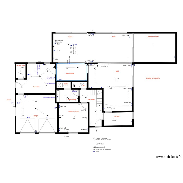 plan rez electricité. Plan de 0 pièce et 0 m2