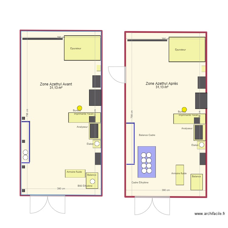 Zone AZETHYL. Plan de 2 pièces et 62 m2