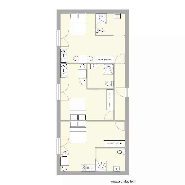 Plan Chambre COLIVING. Plan de 