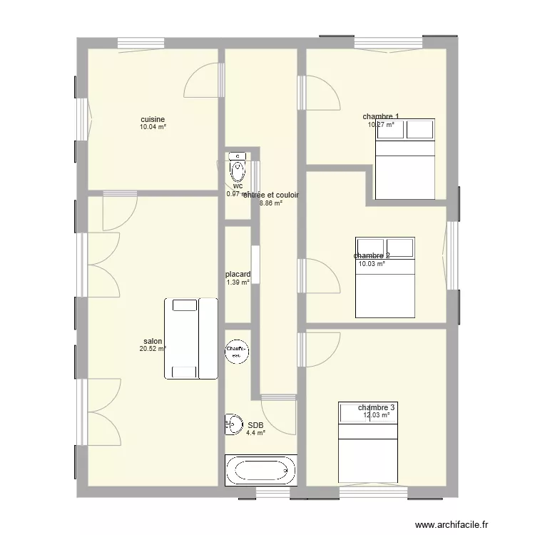appart arlac elsa 4. Plan de 