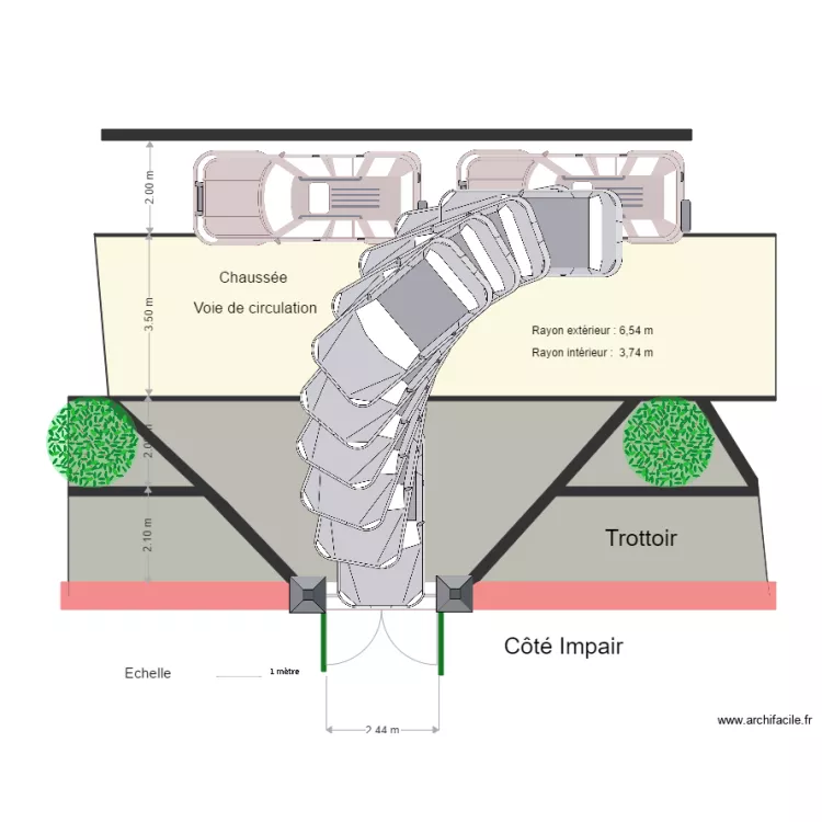 Giration pour entrer POLO VW L450 l180 E 247 Pa 84 R530 bis. Plan de Giration pour entrer POLO VW L450 l180 E 247 Pa 84 R530 bis. Plan de