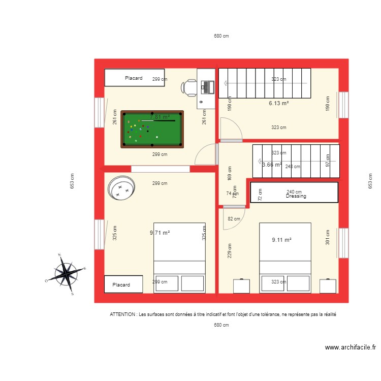 BI 1893 1er étage coté. Plan de 0 pièce et 0 m2