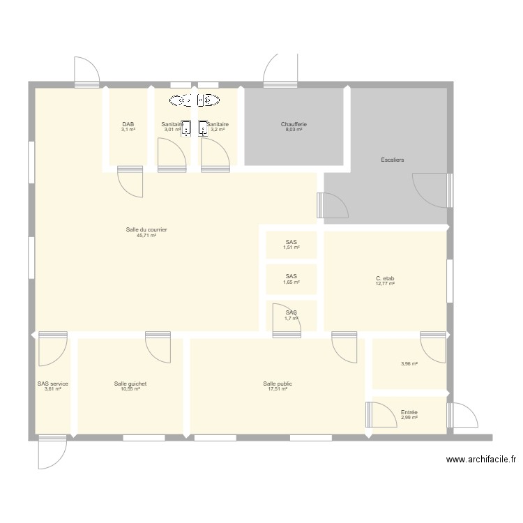 PM projet coudoux. Plan de 15 pièces et 134 m2