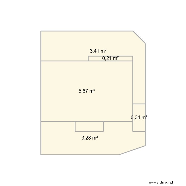 carport. Plan de 5 pièces et 13 m2