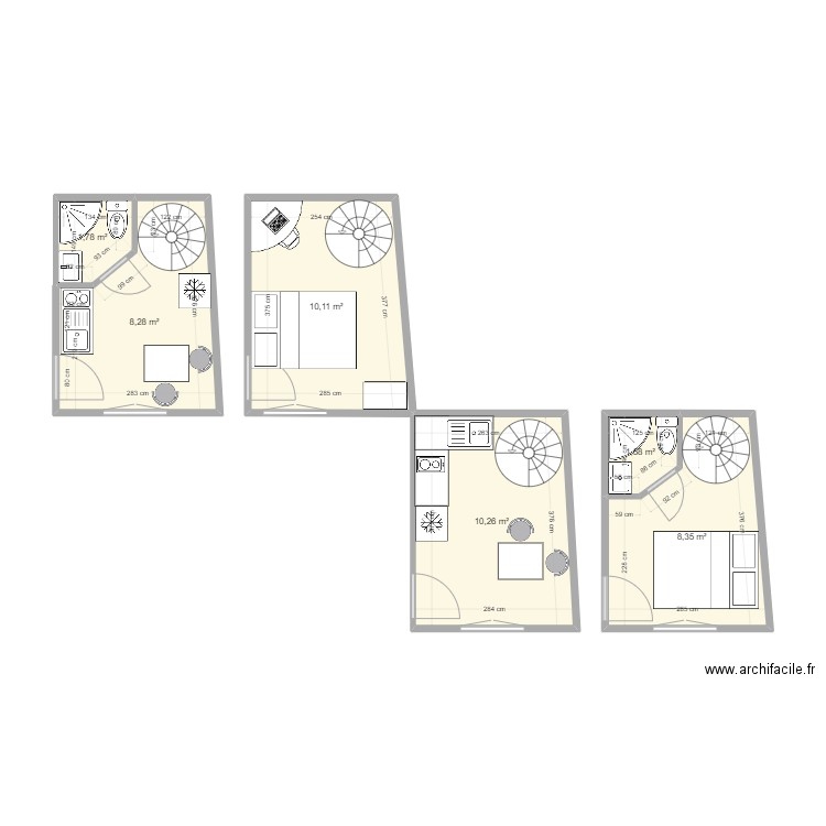 PALAIS. Plan de 6 pièces et 40 m2