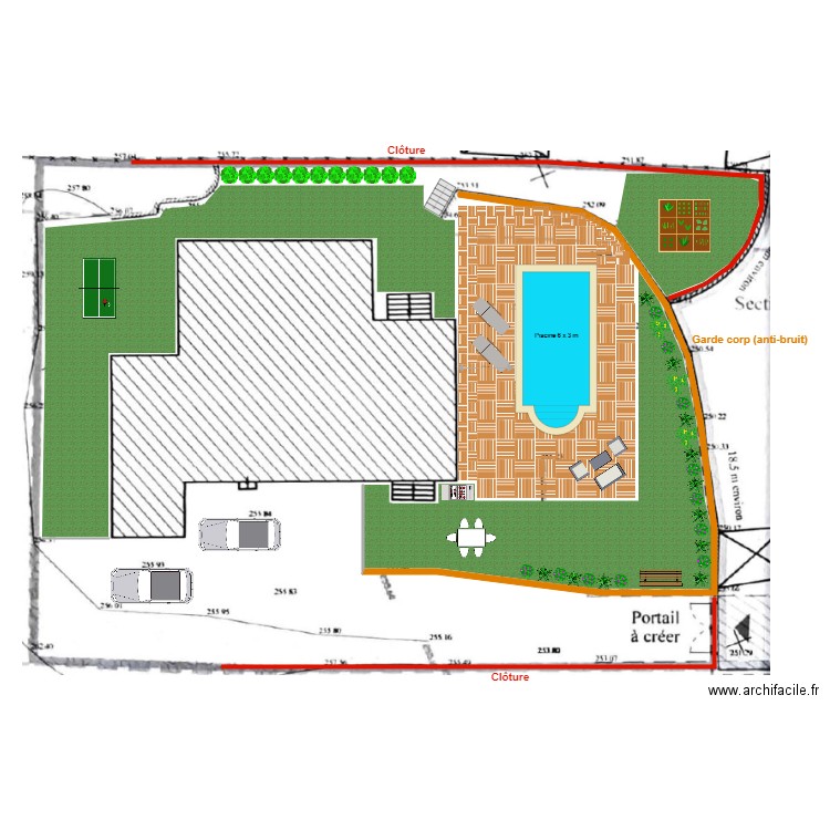 Projet extérieur COSTA. Plan de 0 pièce et 0 m2