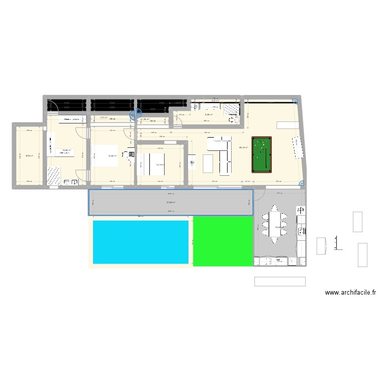 logicoop modifie. Plan de 14 pièces et 154 m2