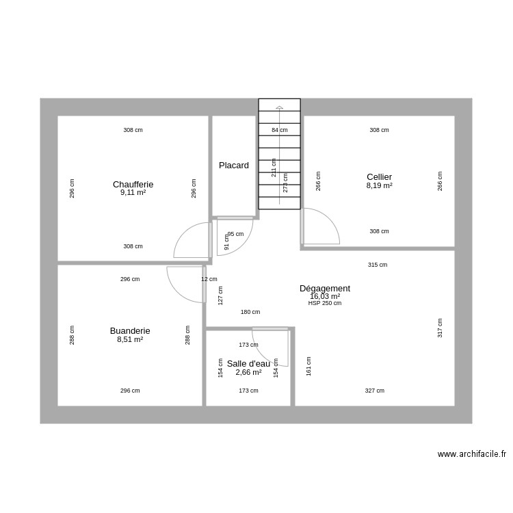 sous sol. Plan de 0 pièce et 0 m2