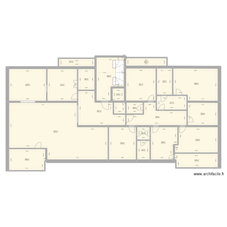 Chanterie 5. Plan de 23 pièces et 356 m2