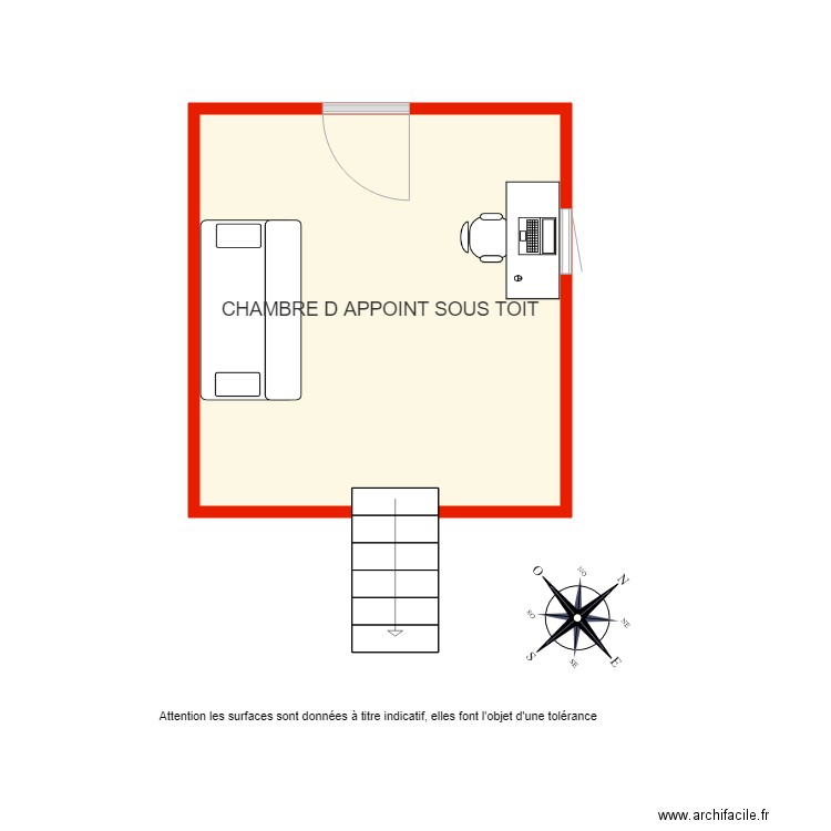 BI1988 CHAMBRE D APPOINT SOUS TOIT NON COTE. Plan de 0 pièce et 0 m2