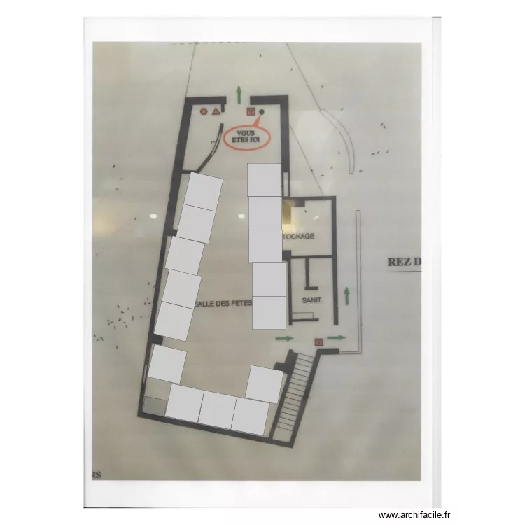 Salle des F&ecirc;tes. Plan de 
