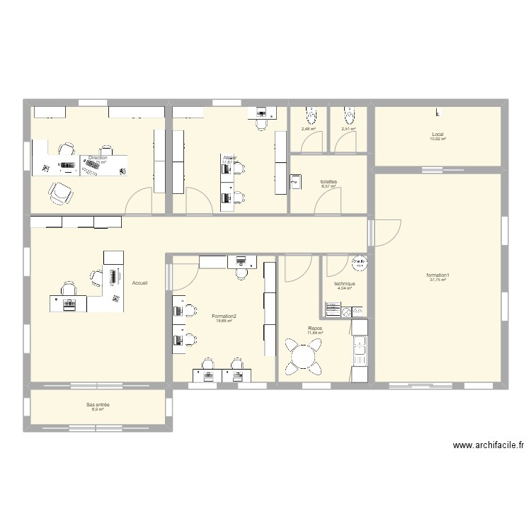 ami. Plan de 12 pièces et 183 m2