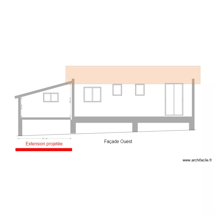 Fa&ccedil;ade ouest v4. Plan de 
